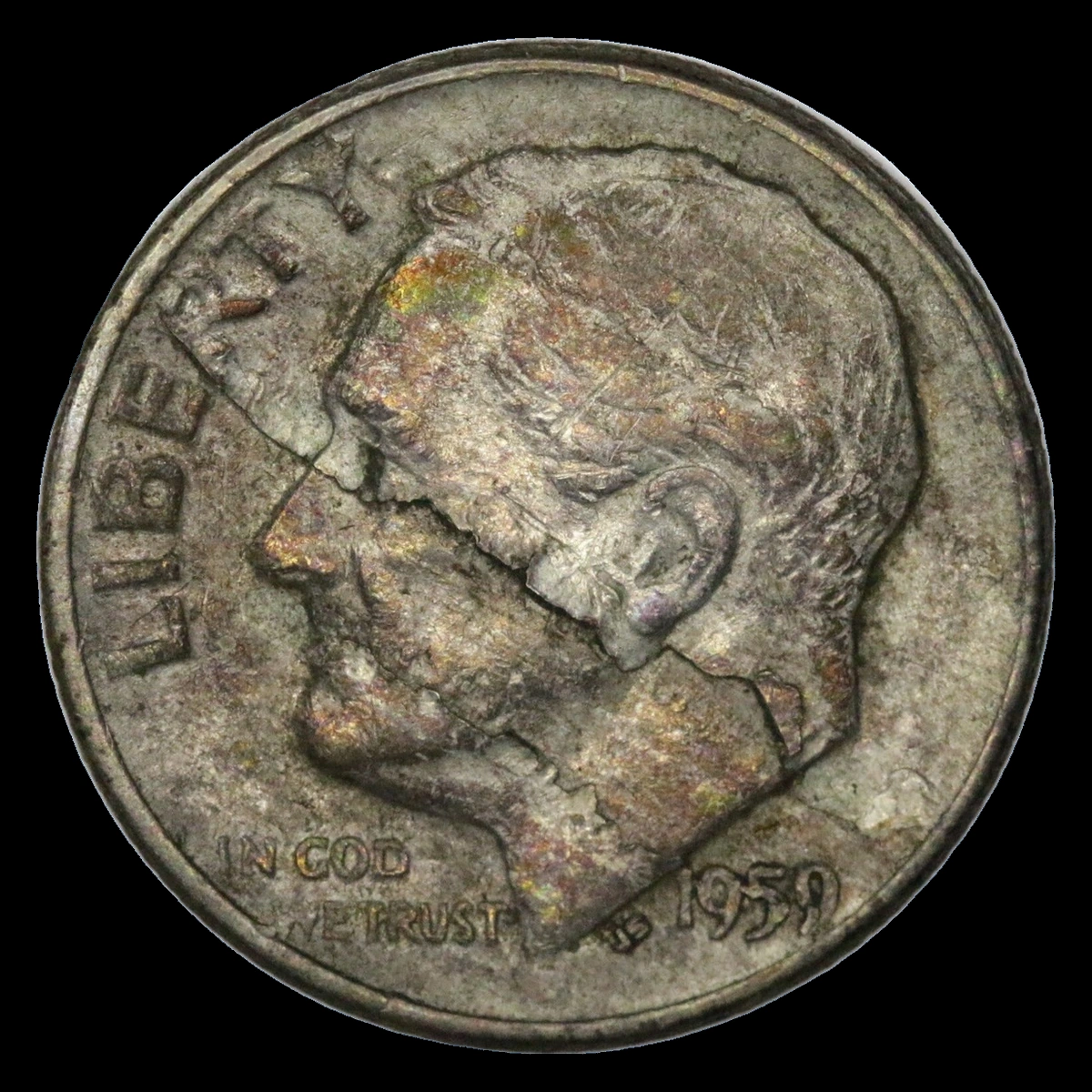 1959 Roosevelt Dime: Defective Planchet
