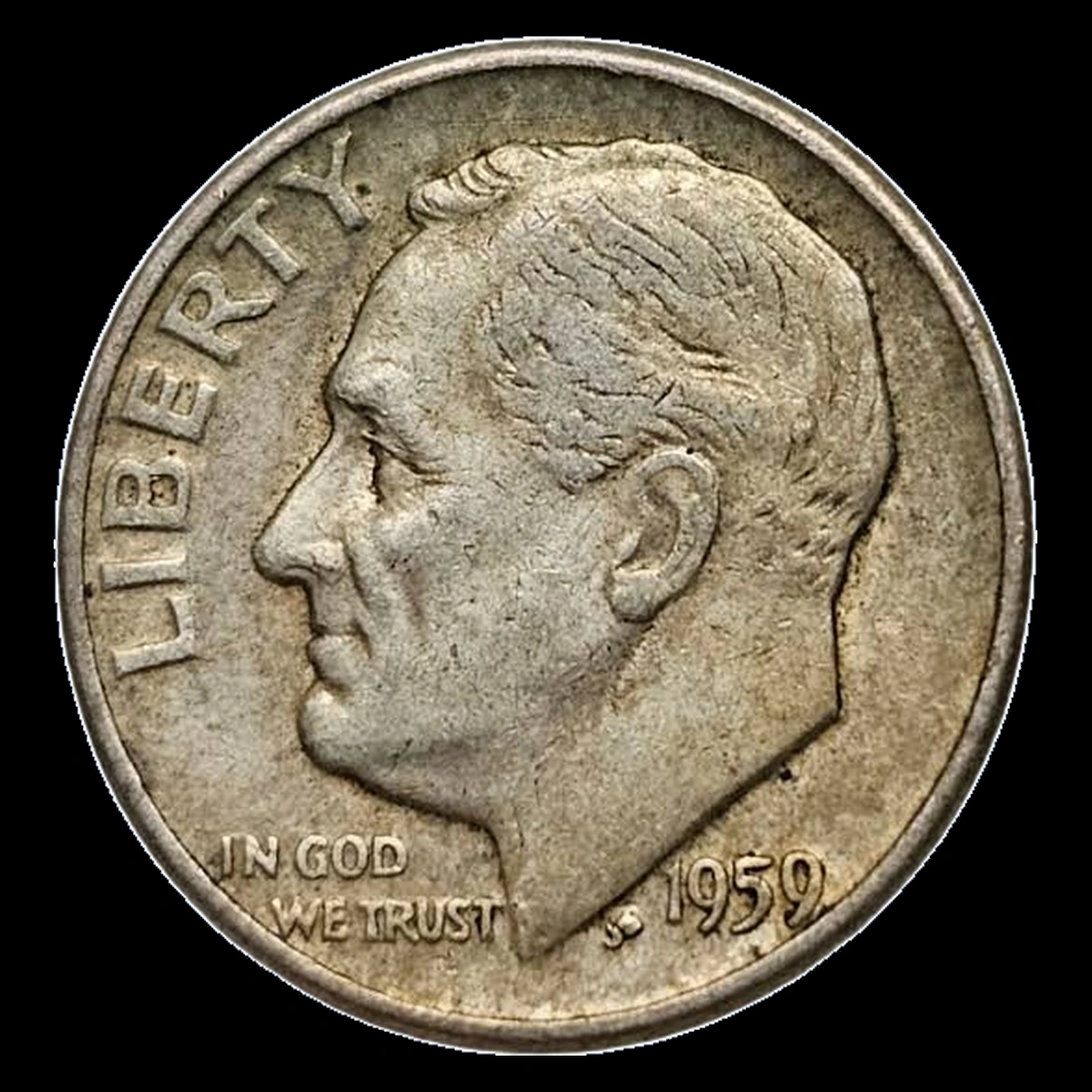 1959 Roosevelt Dime: Lamination
