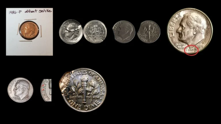 1986 Dime Errors — error coin photographs