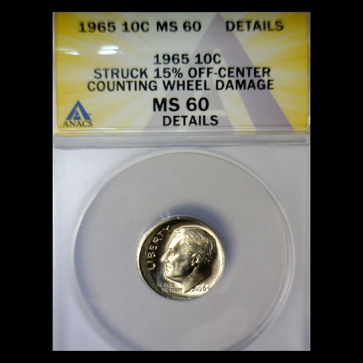 1965 Roosevelt Dime: Off-Center Strike
