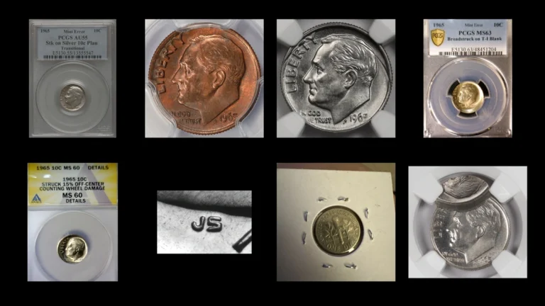 1965 Dime Errors — error coin photographs