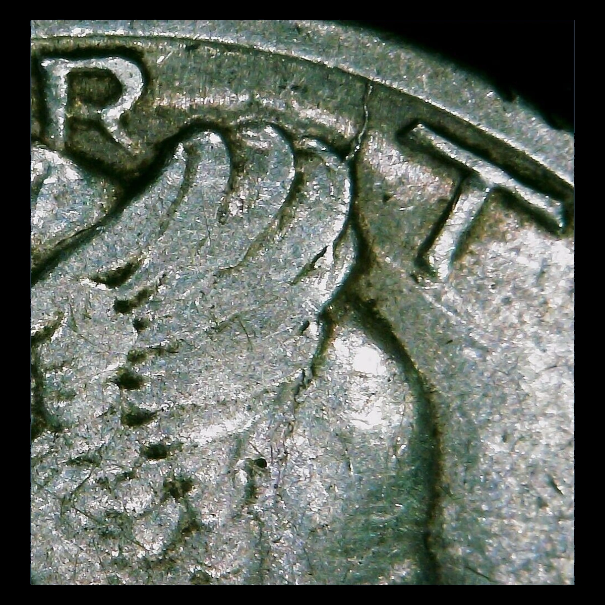 1940 Mercury Dime: Die Crack / Die Chip