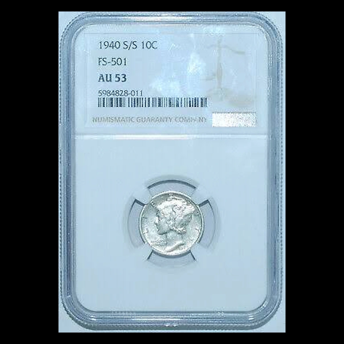 1940 Mercury Dime: Repunched Mintmark