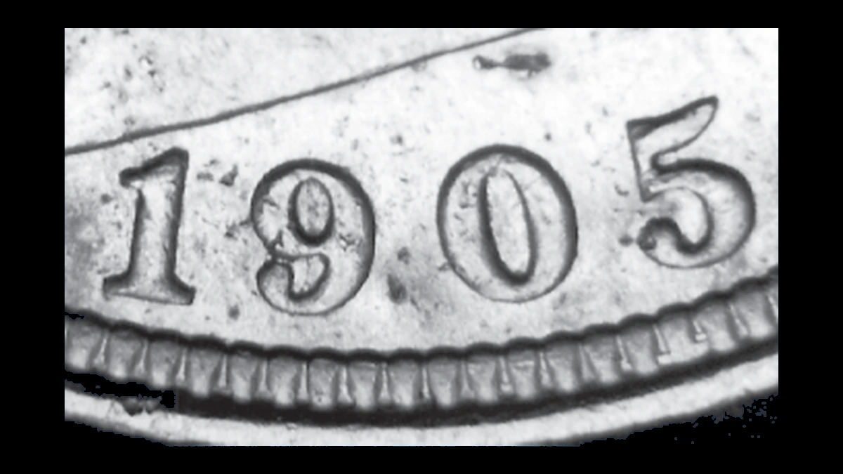 1905 Liberty Nickel: Repunched Date