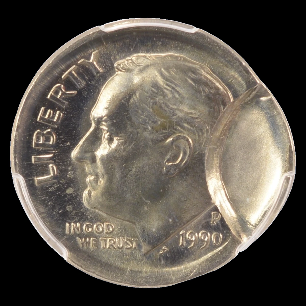 1990 Roosevelt Dime: Partial Collar