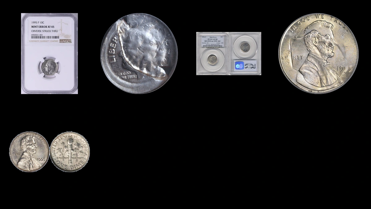 1995 Dime Errors — error coin photographs