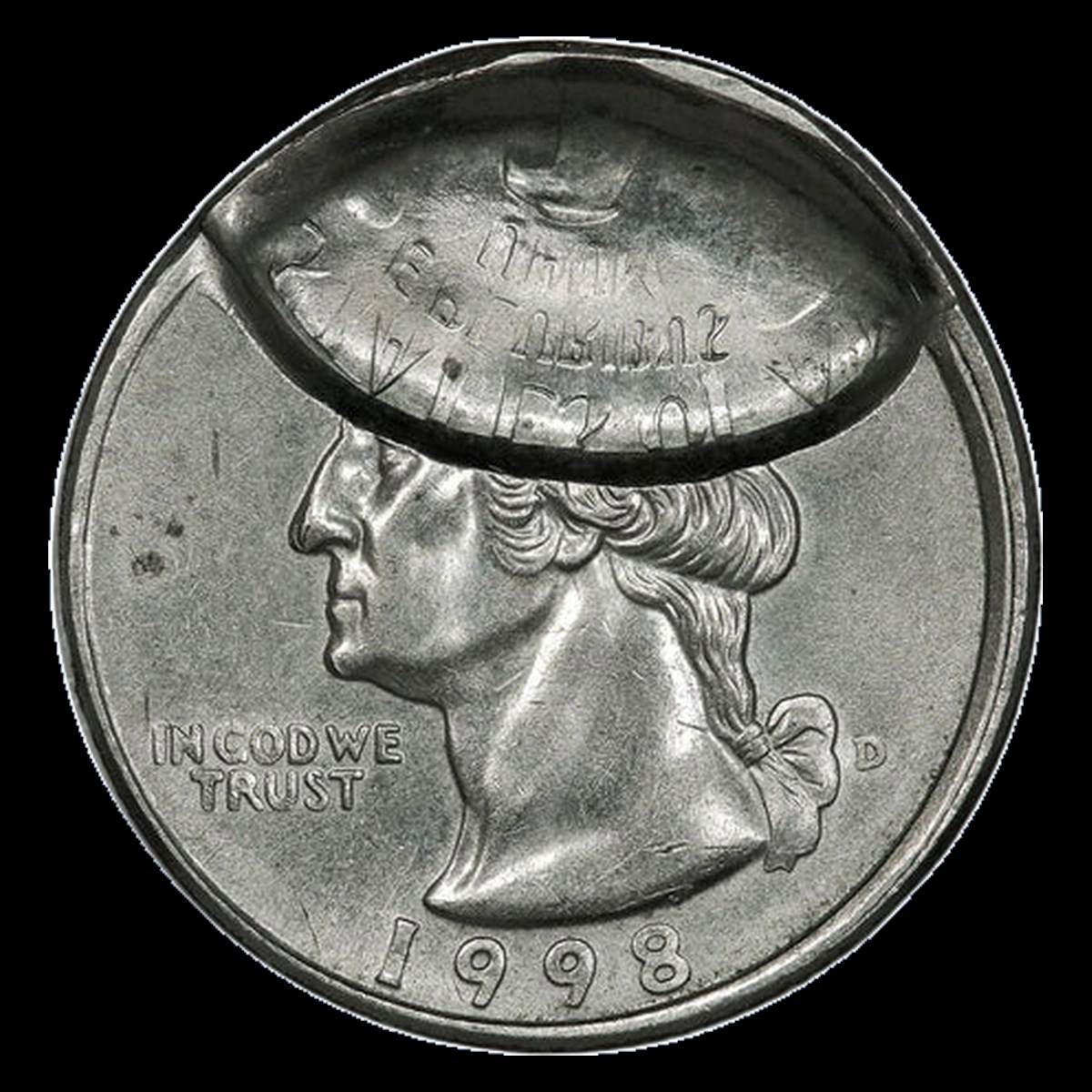 1998 Washington Quarter: partial brockage
