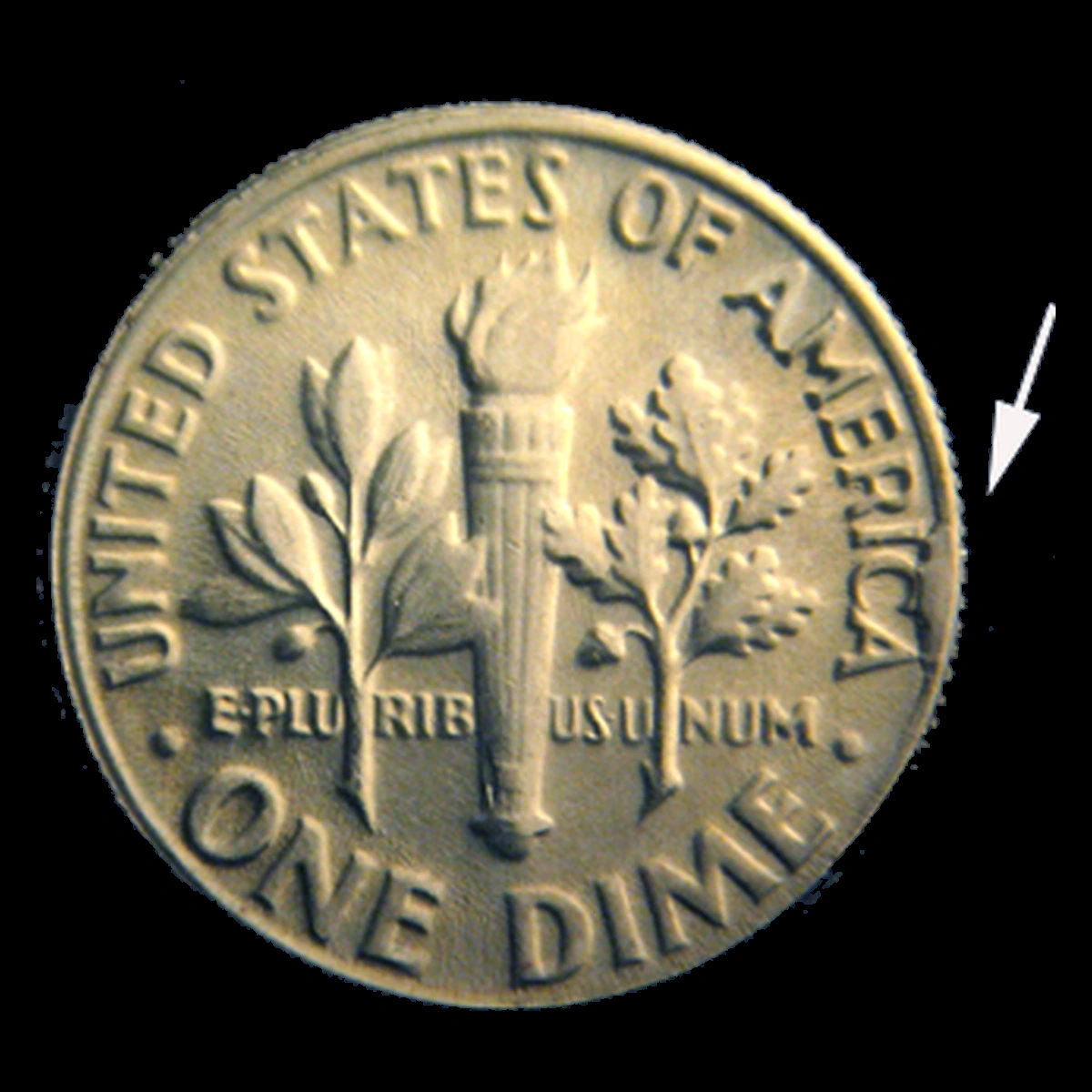 1980 Roosevelt Dime: Die Break