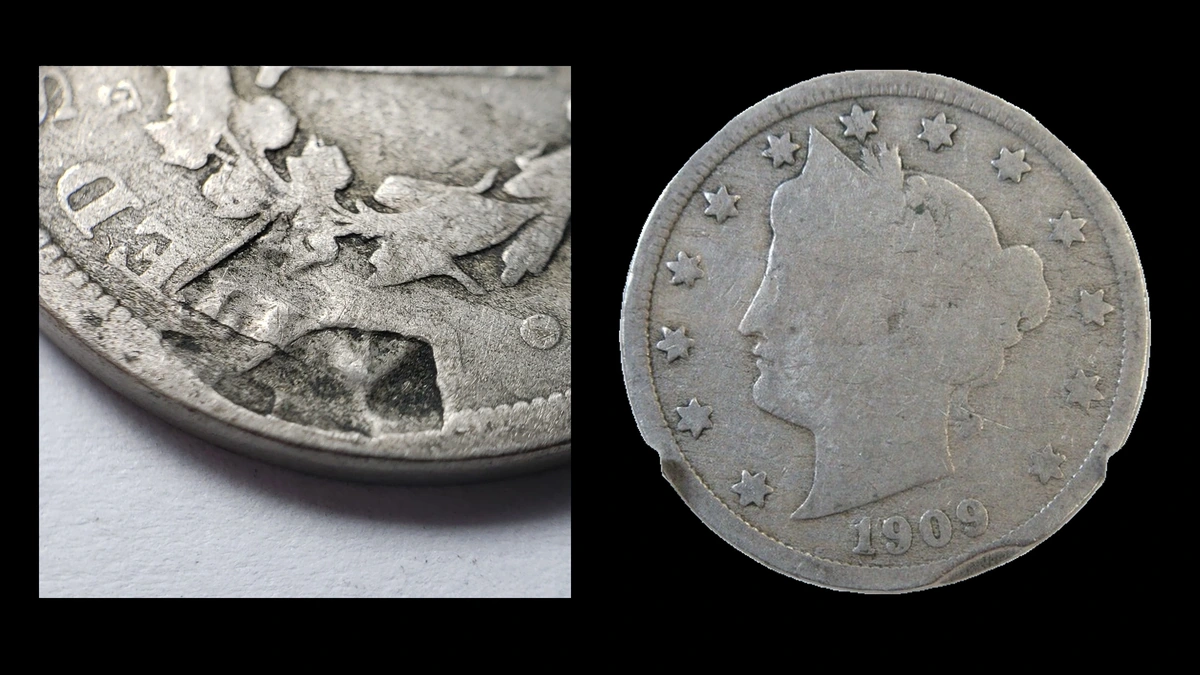 1909 Nickel Errors — error coin photographs