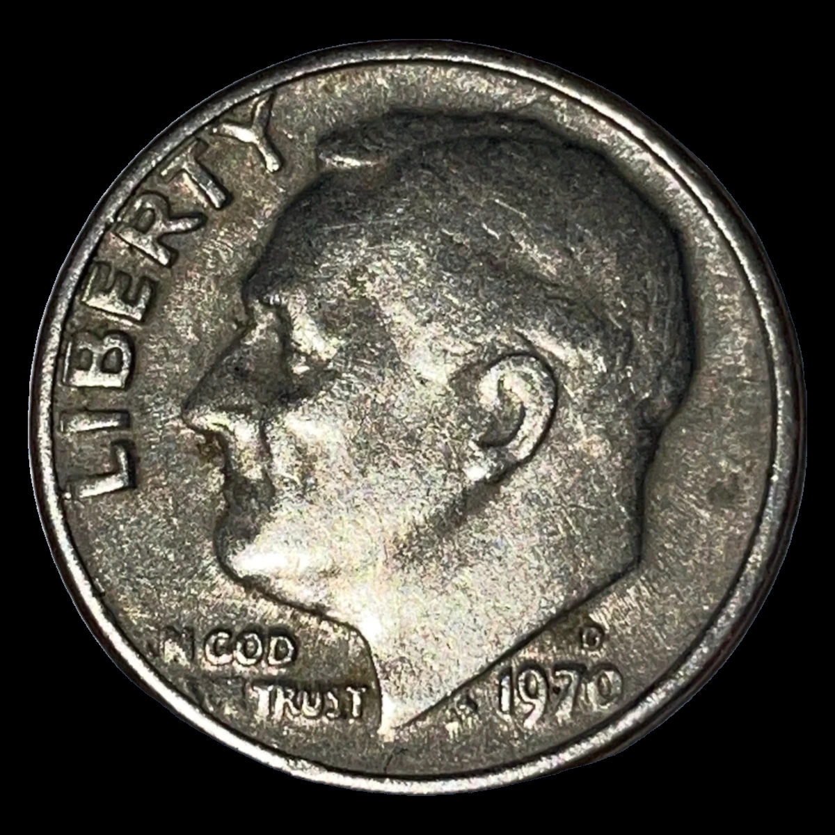 1970 Roosevelt Dime: Die Break