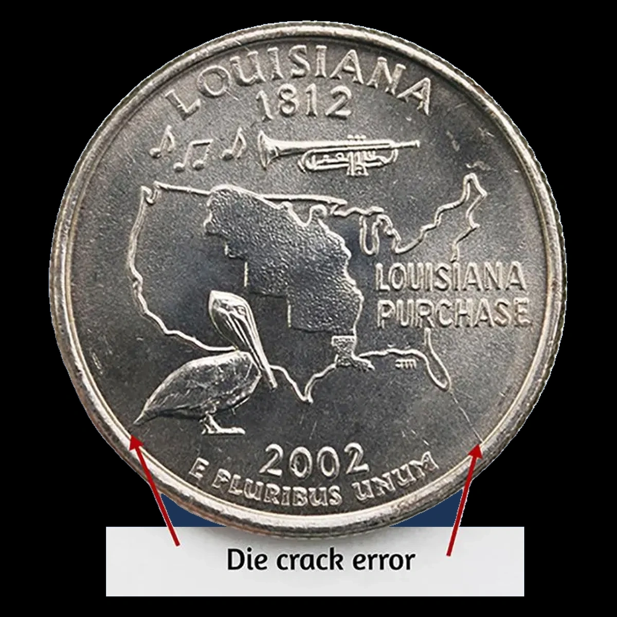 2002 Quarter: Louisiana — Die Crack / Die Chip