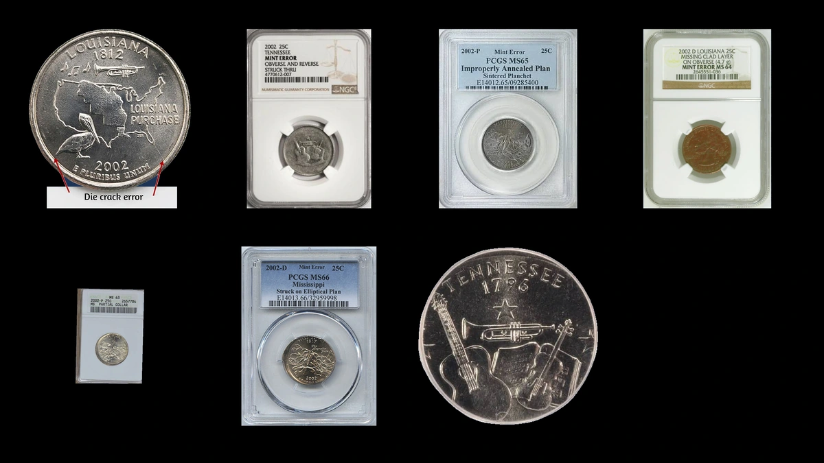 2002 Quarter Errors — error coin photographs