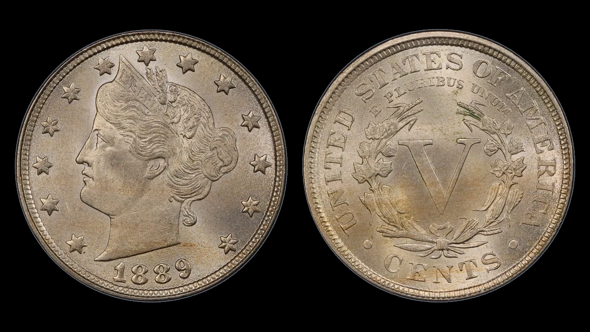 1889 Liberty Nickel: Repunched Date