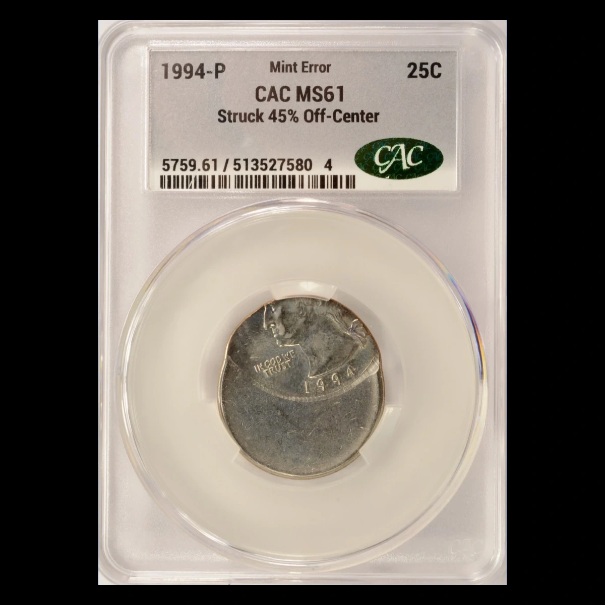 1994 Washington Quarter: Off-Center Strike