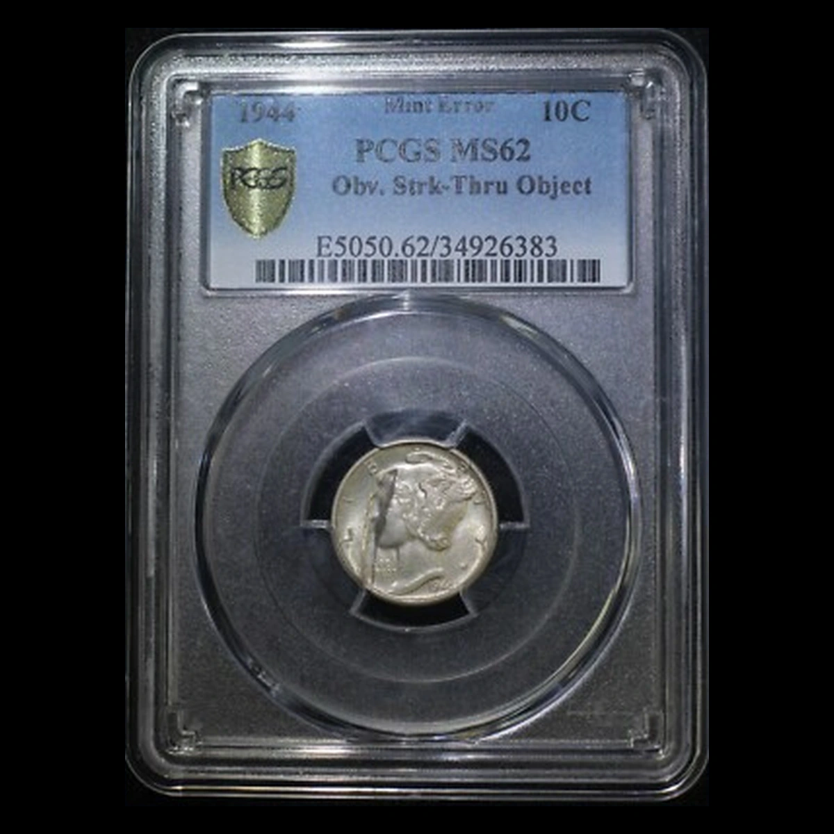 1944 Mercury Dime: Struck-Through Error