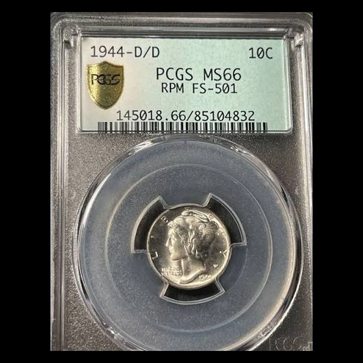 1944 Mercury Dime: Repunched Mintmark