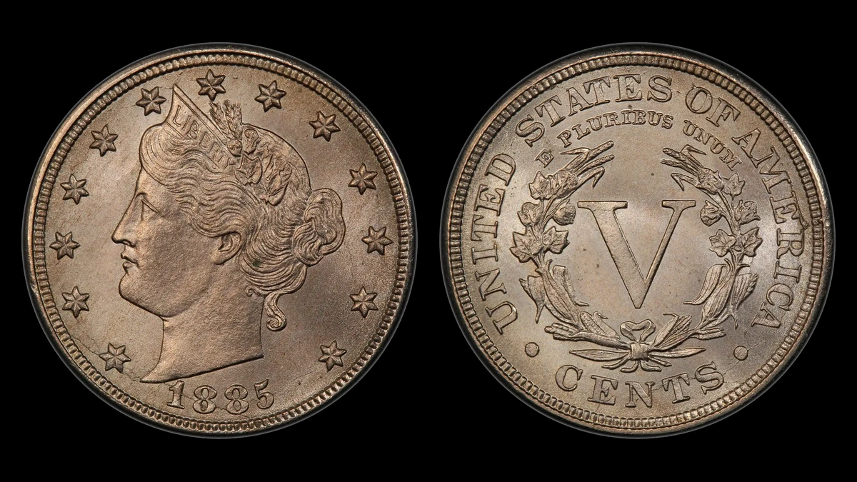 1885 Liberty Nickel, obverse and reverse