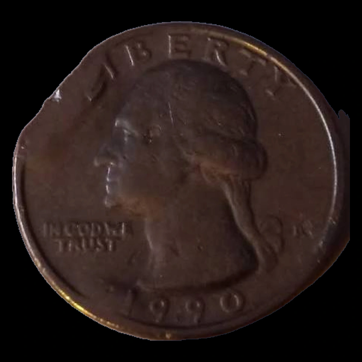 1990 Washington Quarter: Clipped Planchet