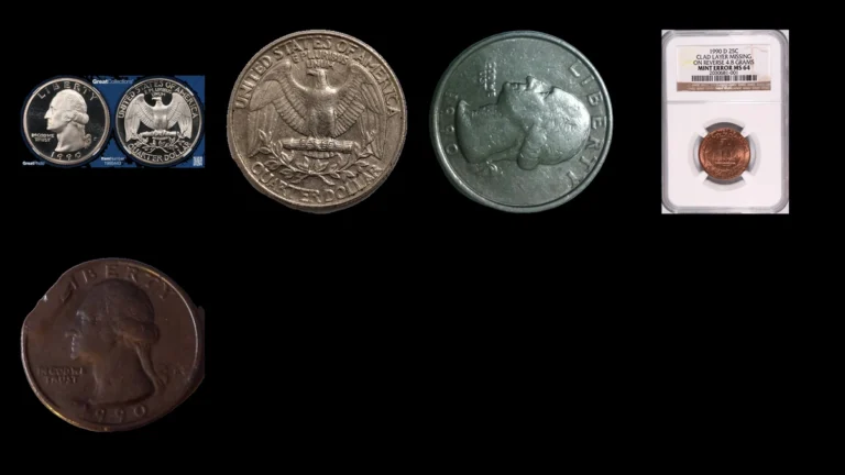1990 Quarter Errors — error coin photographs
