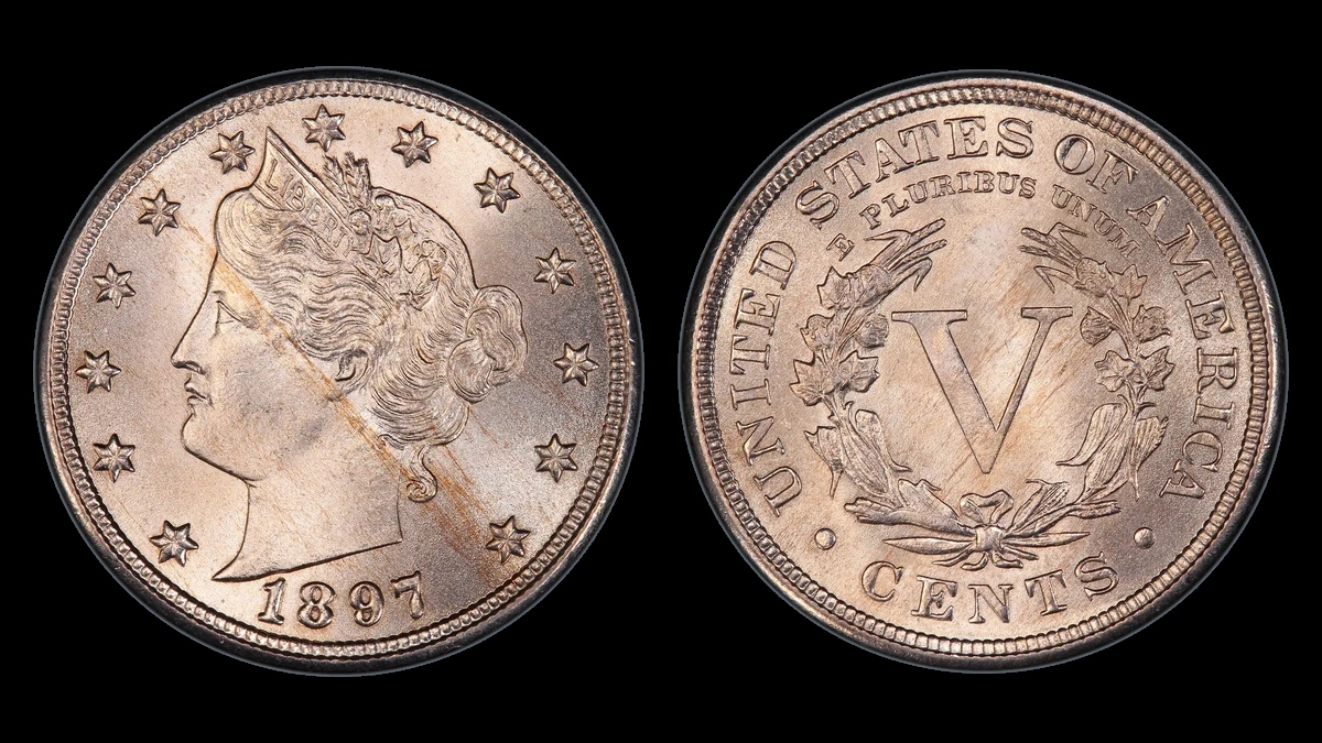 1897 Liberty Nickel: Repunched Date