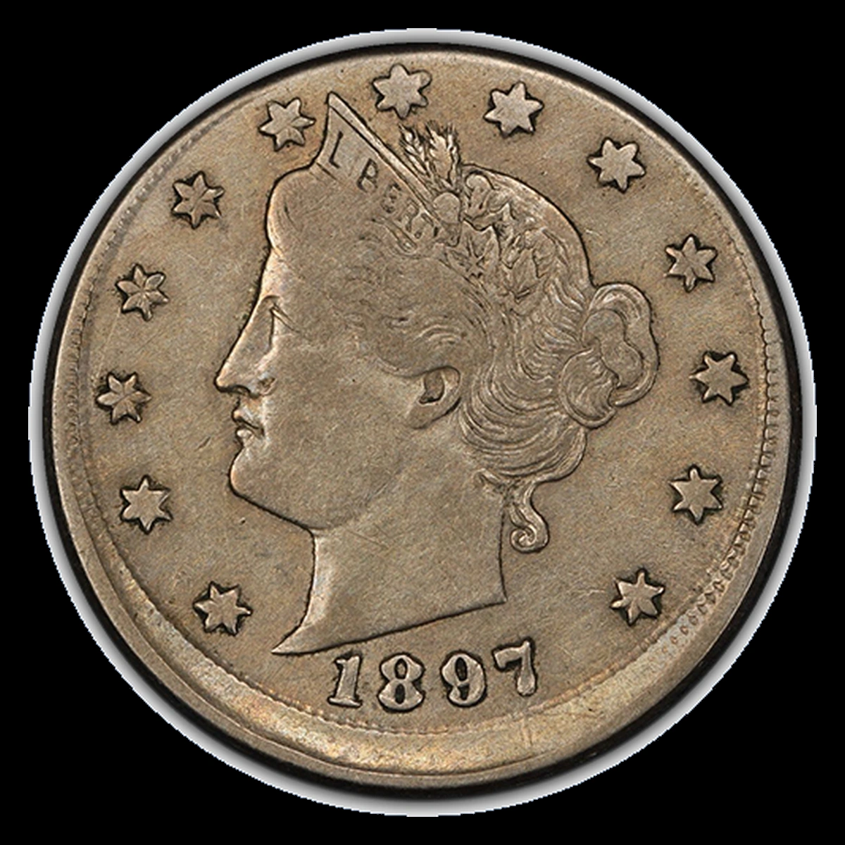 1897 Liberty Nickel: Off-Center Strike