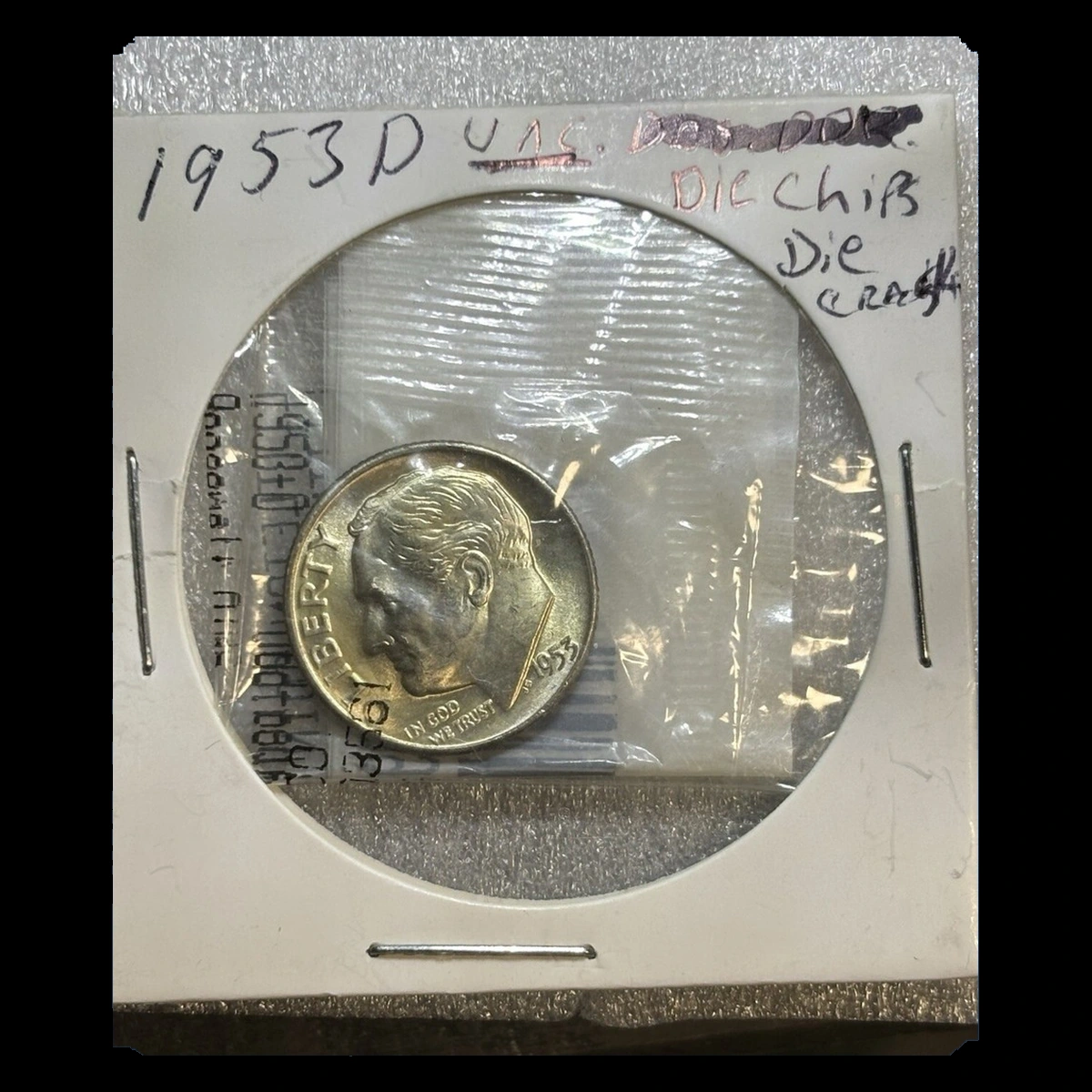 1953 Roosevelt Dime: Die Cracks / Spike Head
