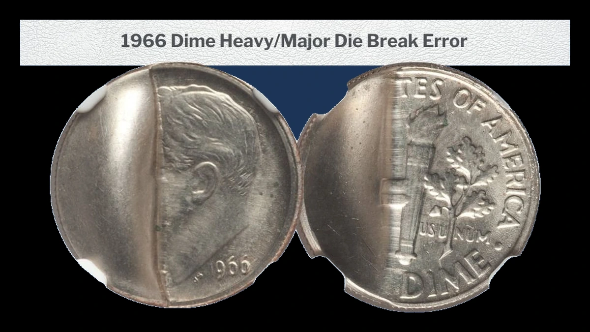 1966 Roosevelt Dime: Major Obverse Die Break