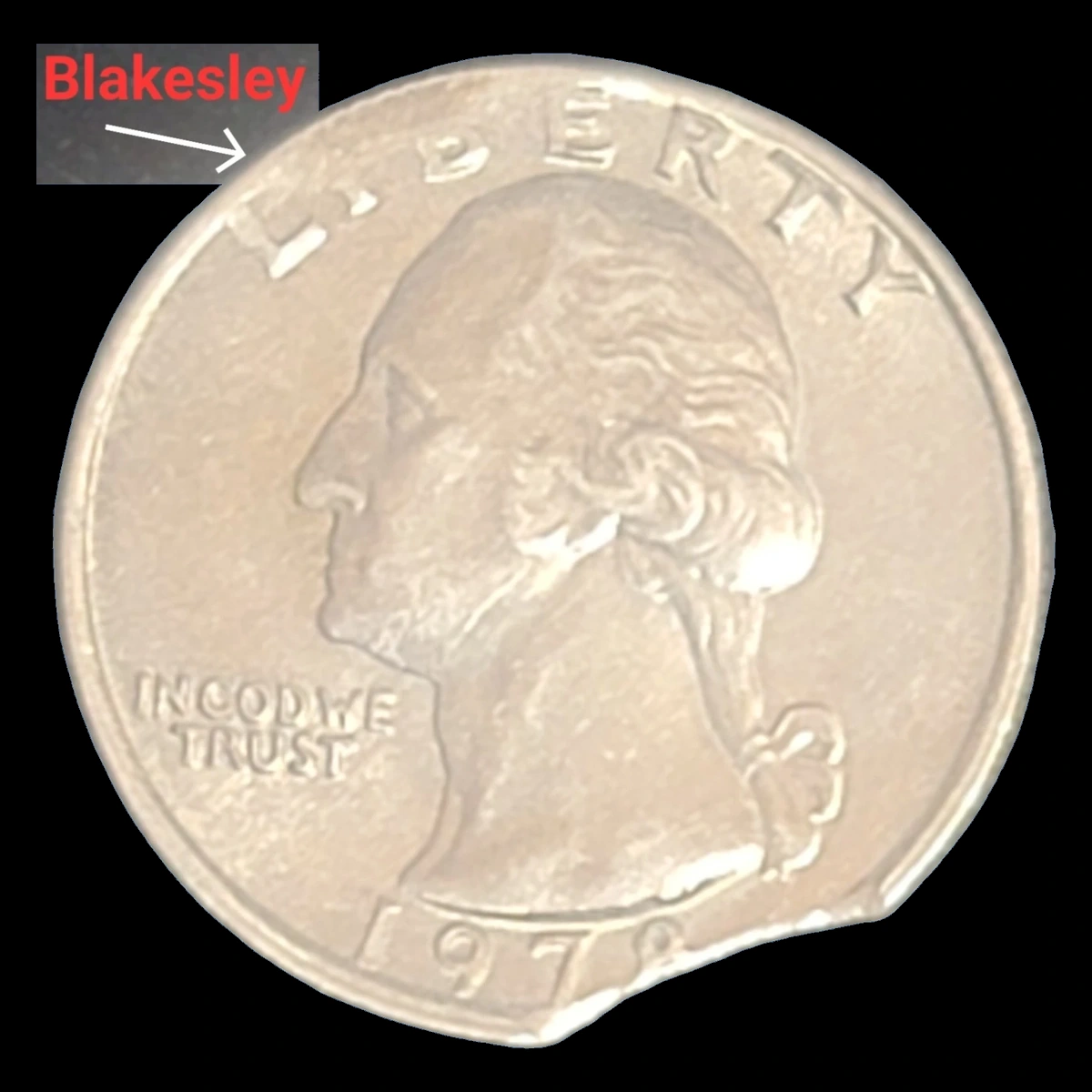 1978 Washington Quarter: Clipped Planchet