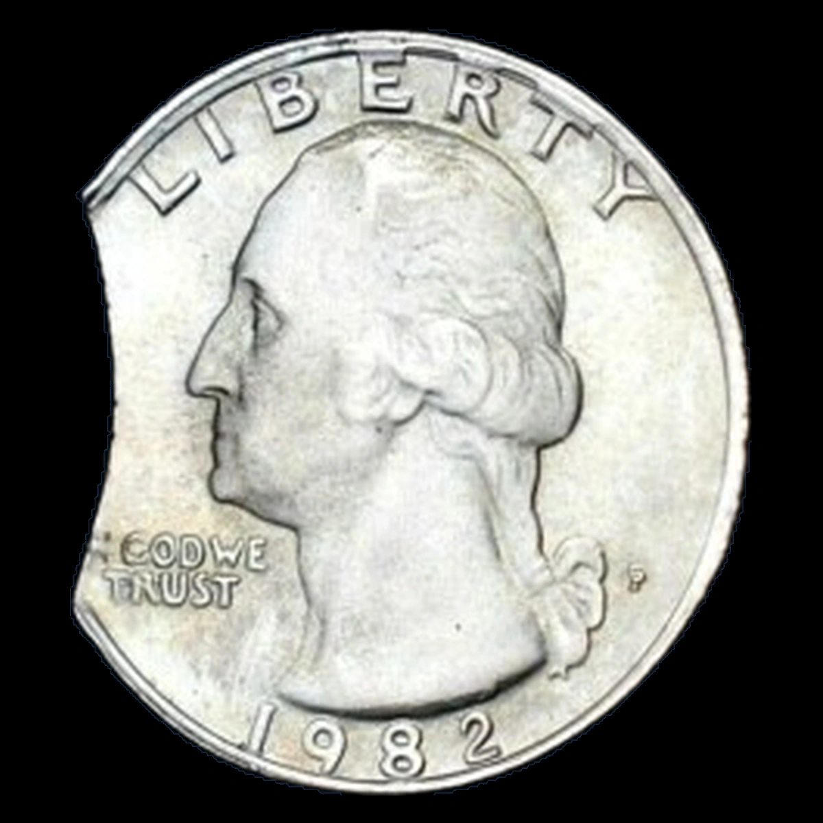 1982 Washington Quarter: Clipped Planchet