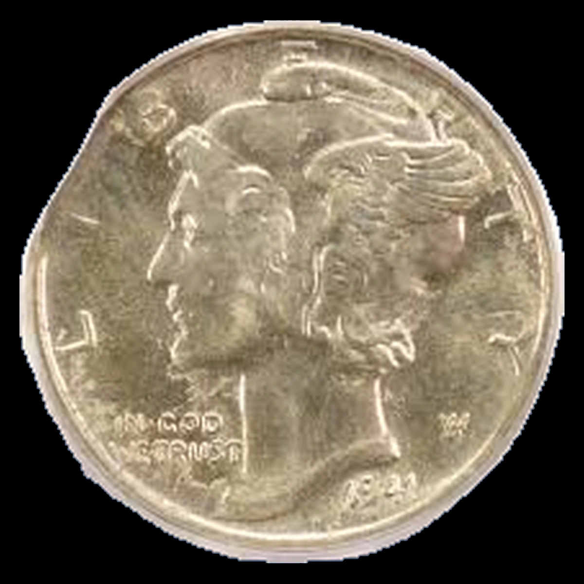 1941 Mercury Dime: Clipped Planchet