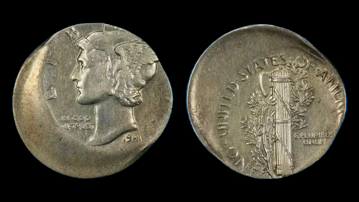 1941 Mercury Dime: Off-Center Strike