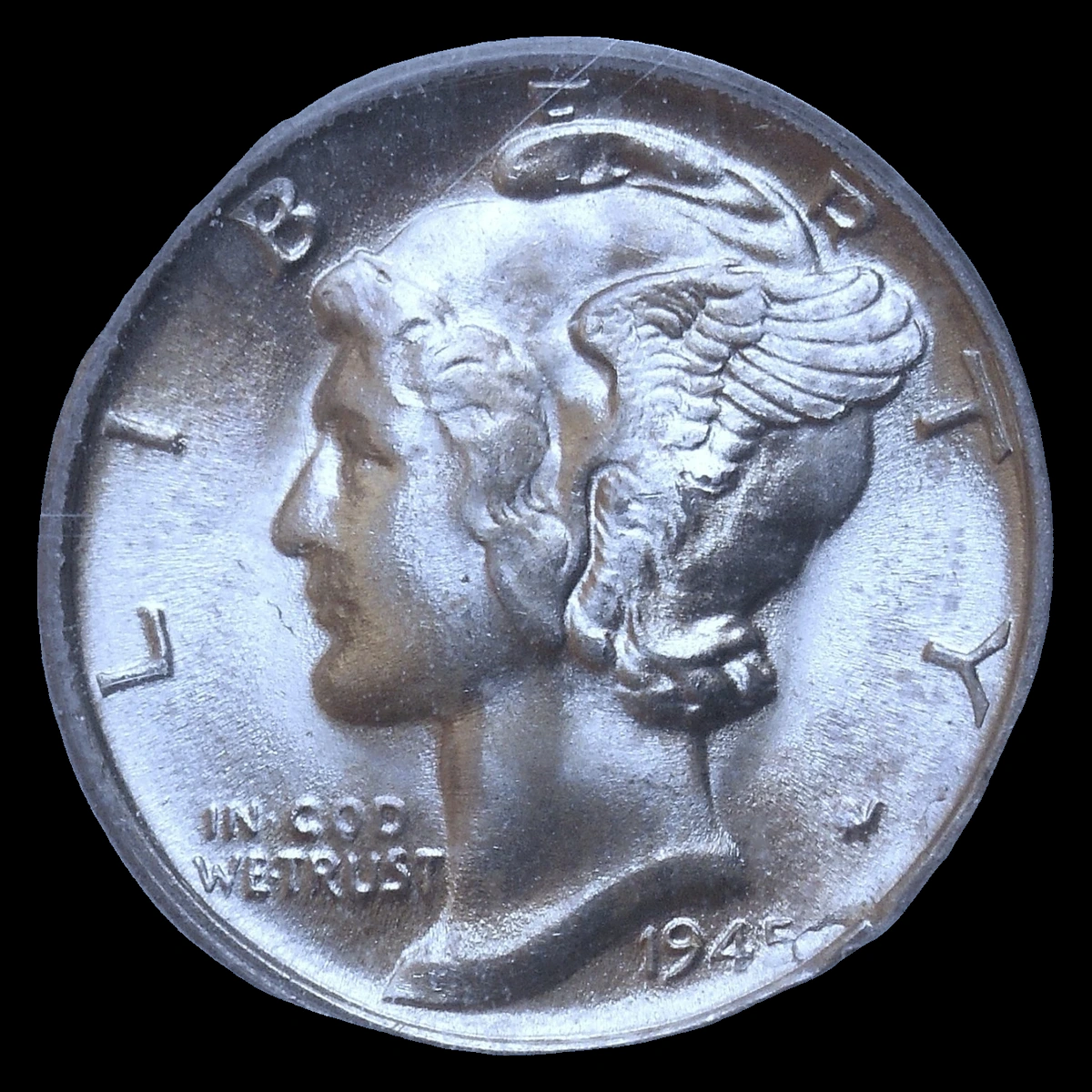 1945 Mercury Dime: Planchet Crack