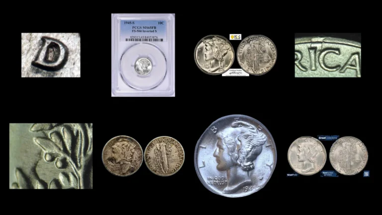 1945 Dime Errors — error coin photographs