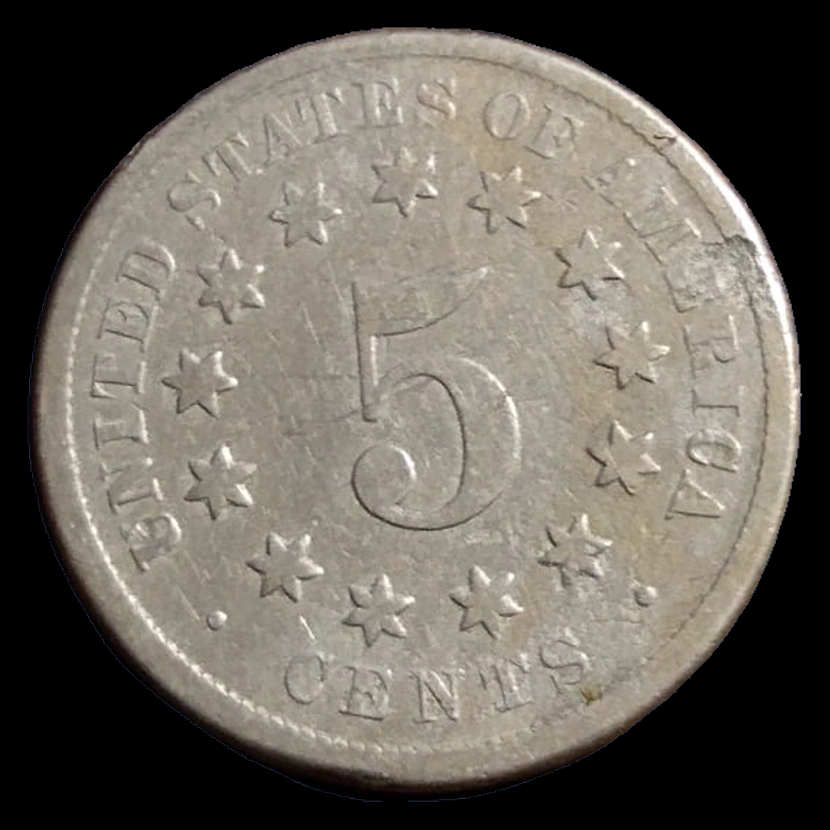 1870 Shield Nickel: Planchet Flaw