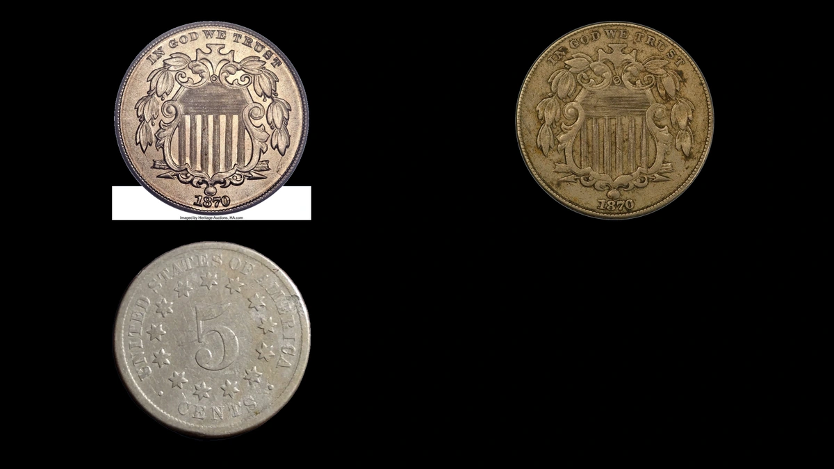 1870 Nickel Errors — error coin photographs