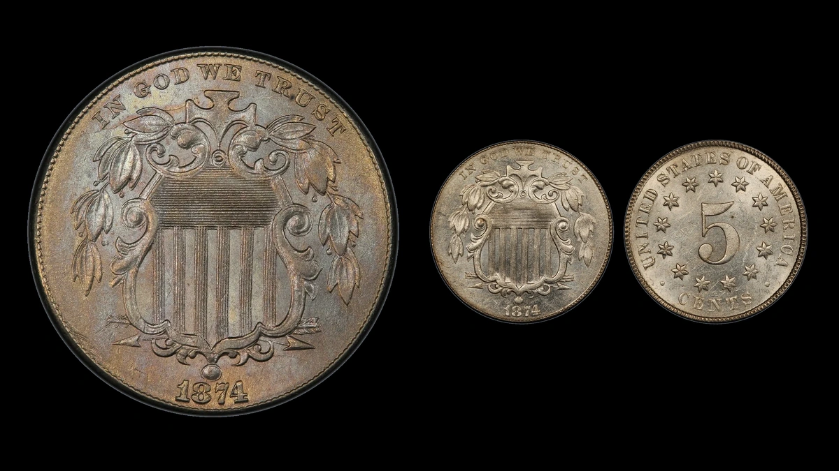 1874 Nickel Errors — error coin photographs
