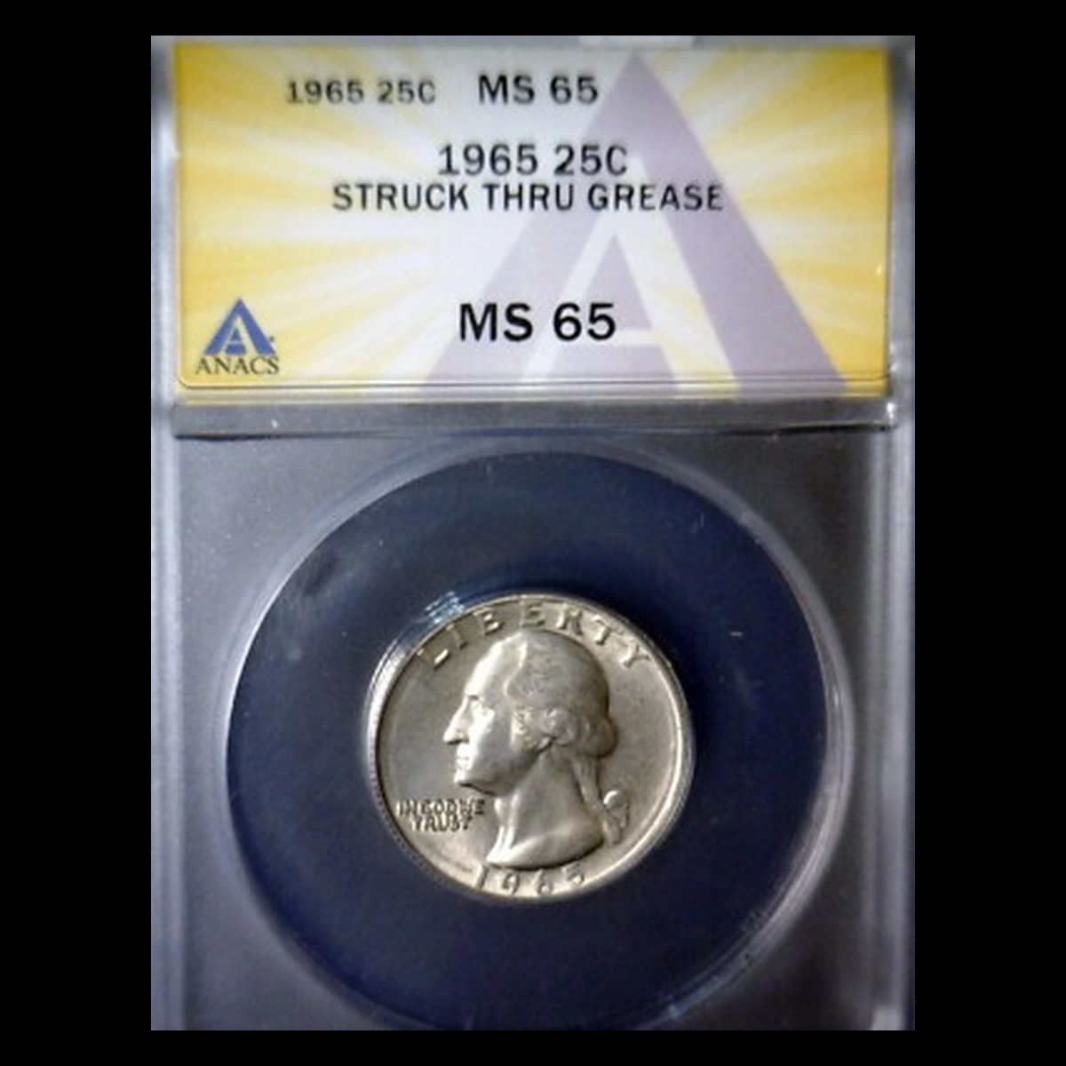 1965 Washington Quarter: Struck-Through Error
