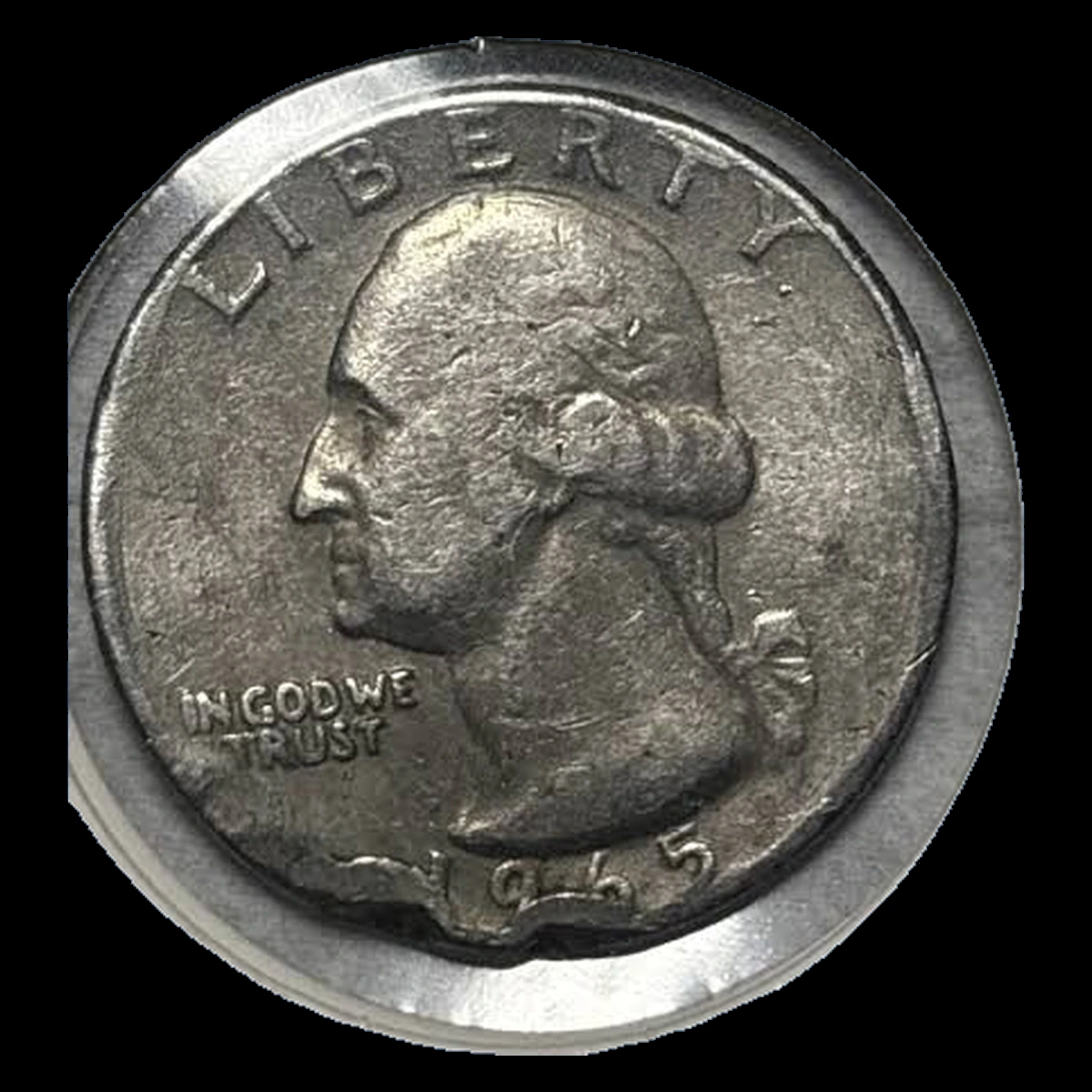 1965 Washington Quarter: Clipped Planchet