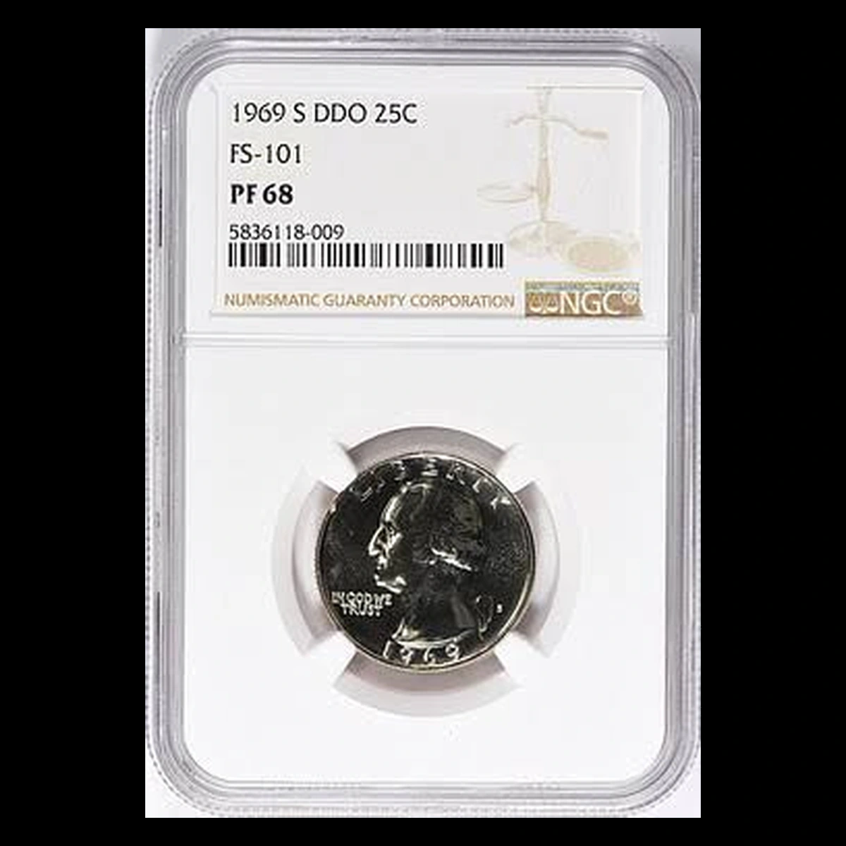 1969 Washington Quarter: Doubled Die Obverse