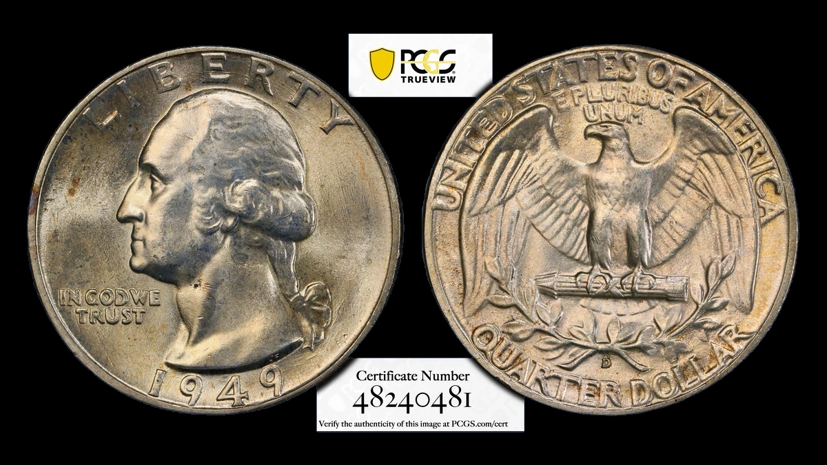 1949 Washington Quarter: Repunched D Mintmark