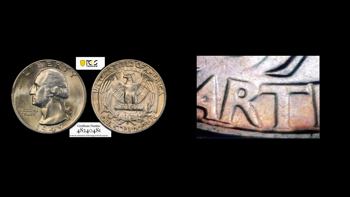 1949 Quarter Errors — error coin photographs