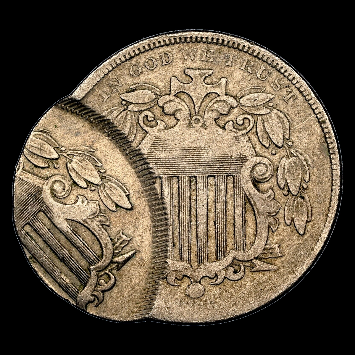 1866 Shield Nickel: Double Strike with an Off-Center Second Strike