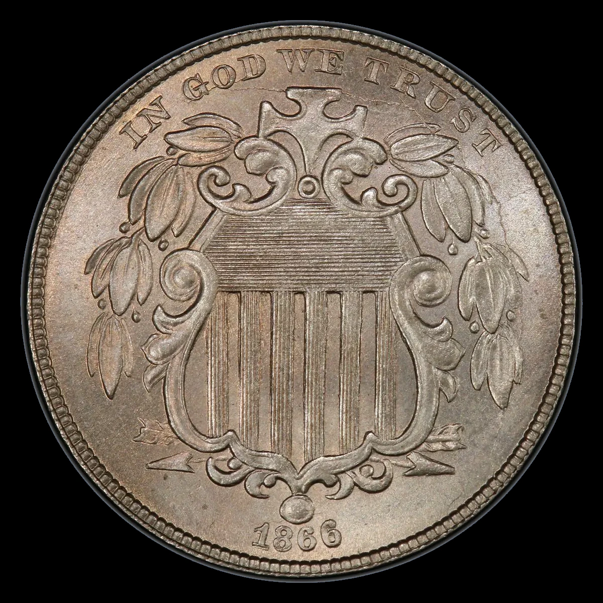 1866 Shield Nickel: Doubled Die Obverse