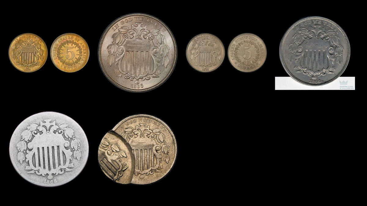 1866 Nickel Errors — error coin photographs