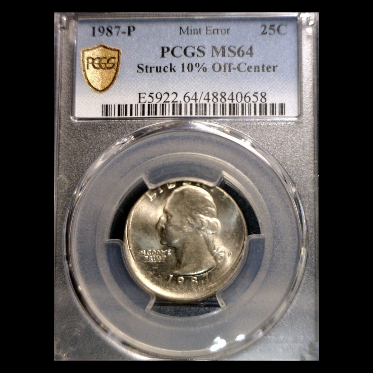 1987 Washington Quarter: Off-Center Strike