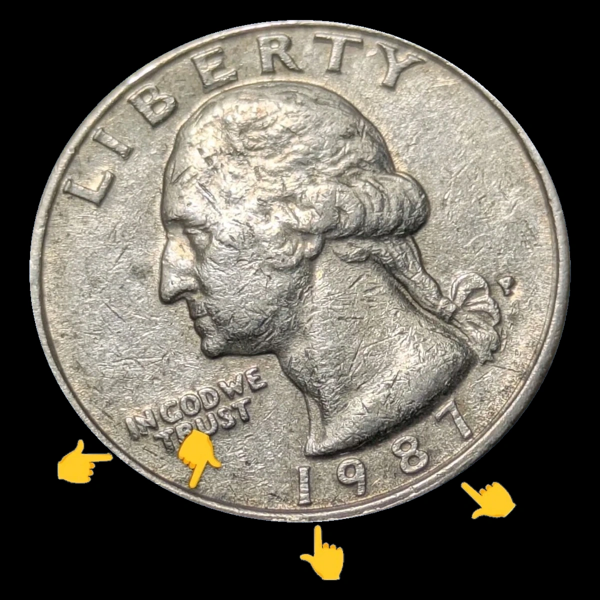 1987 Washington Quarter: Misaligned Die