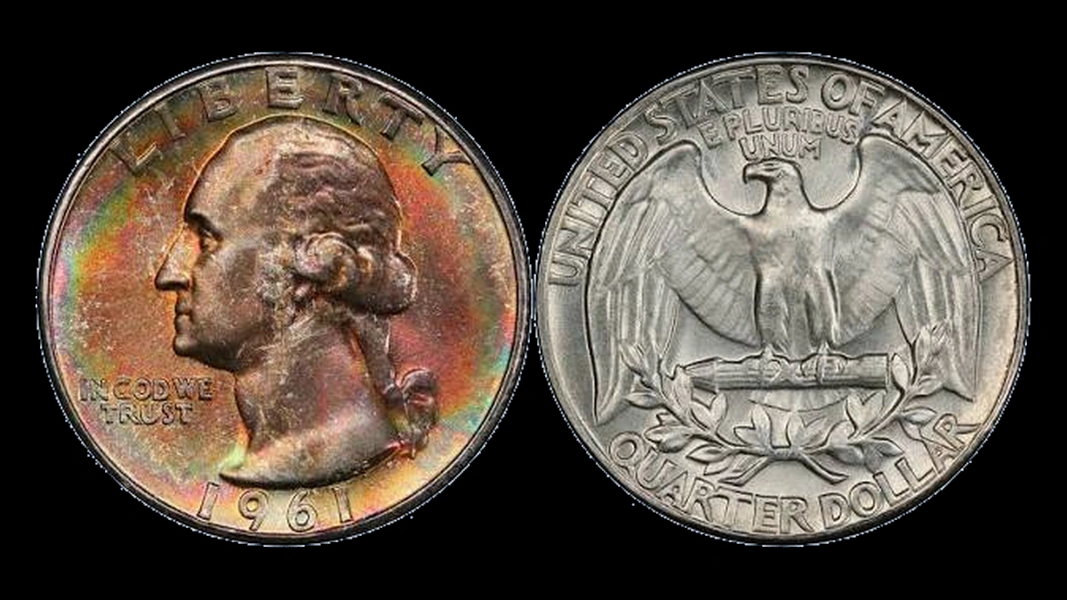1961 Washington Quarter: Type B Reverse Variety