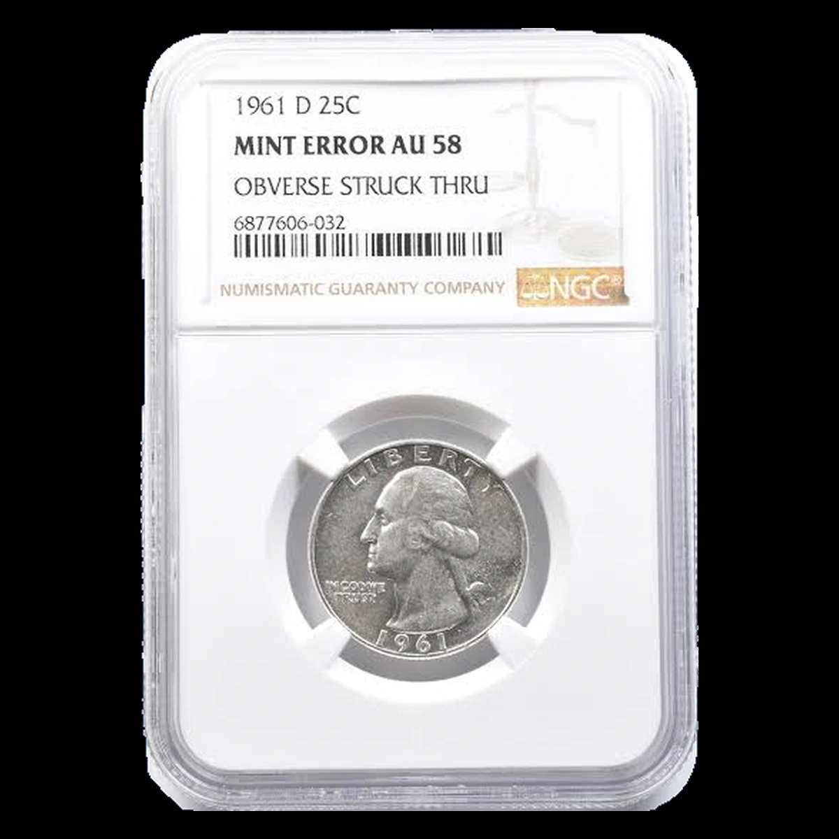 1961 Washington Quarter: Struck Through