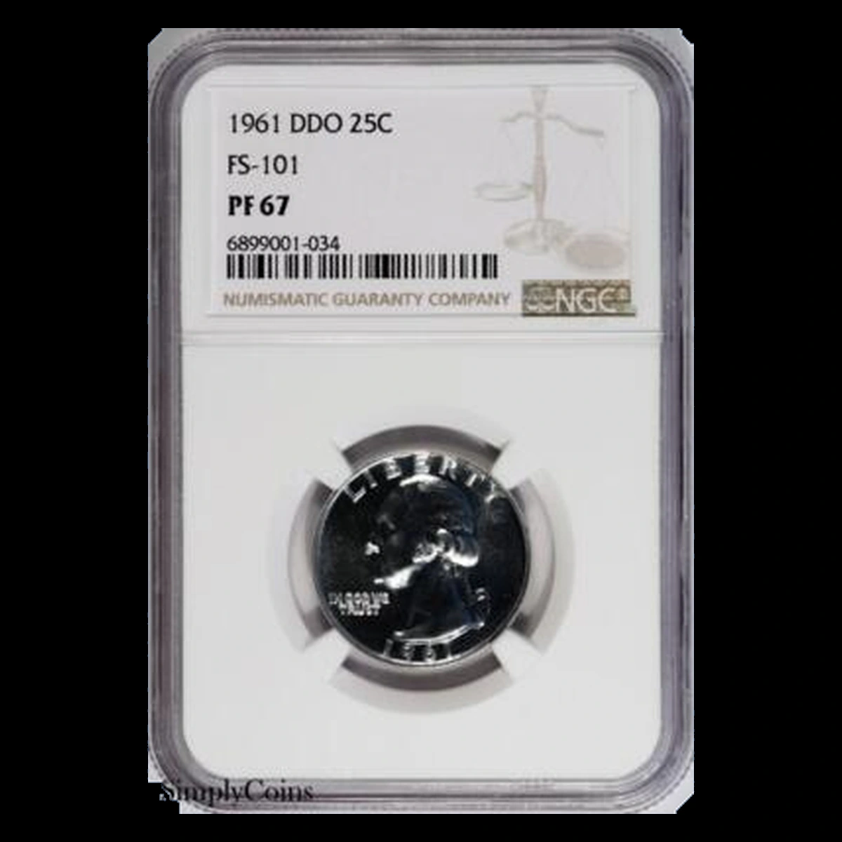 1961 Washington Quarter: Doubled Die Obverse