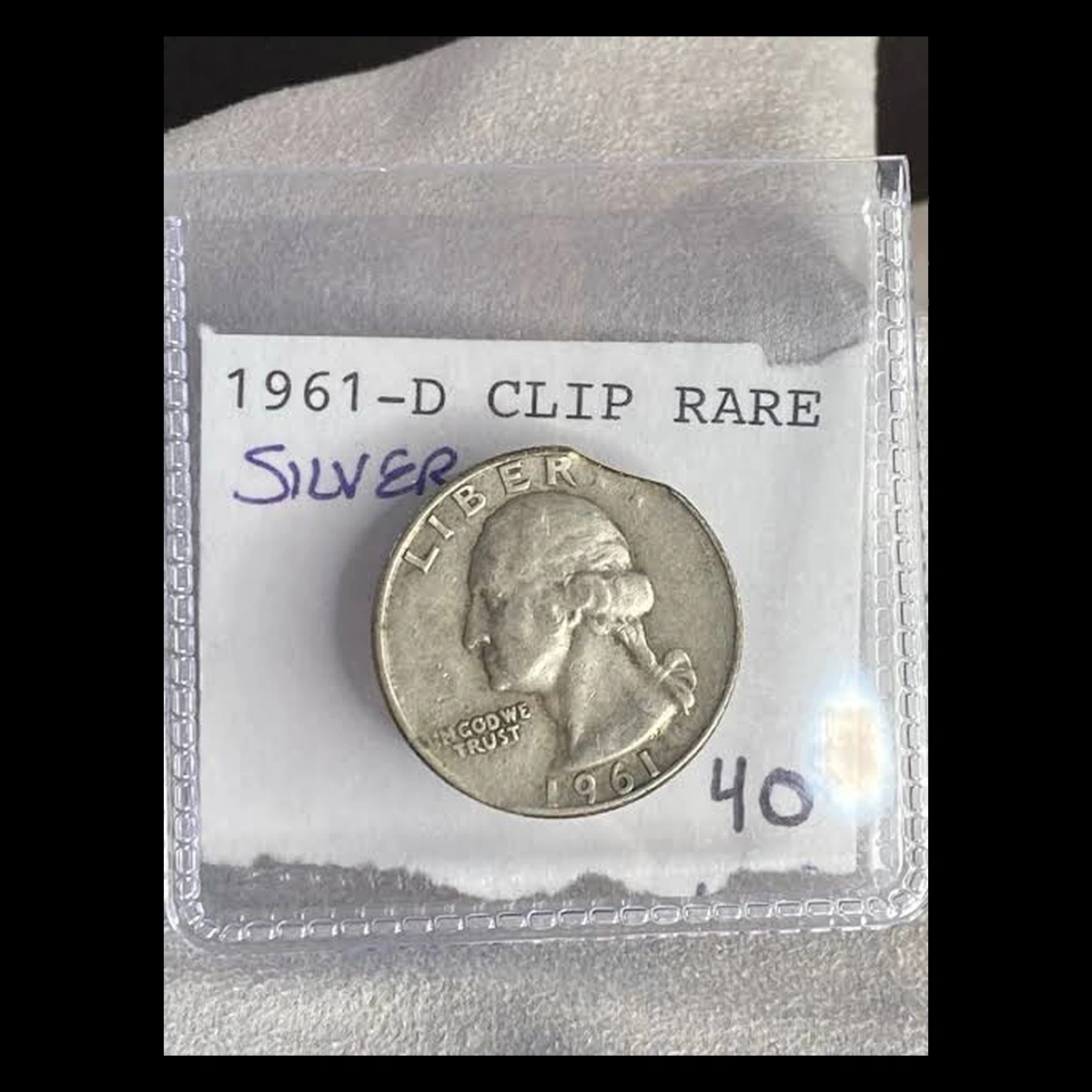 1961 Washington Quarter: Clipped Planchet